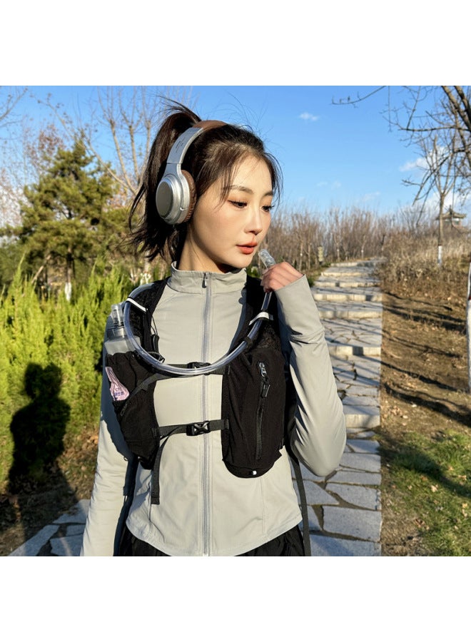 Lightweight Outdoor Sports Backpack Large Capacity Hiking Running Vest Bag Nylon Material Unisex Urban Wilderness Style-Color:Black-Capacity:Backpack 500ml Kettle - Image 3